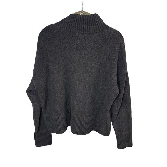 & OTHER STORIES Mock Neck Sweater Wool Blend Black Medium - Picture 5 of 11